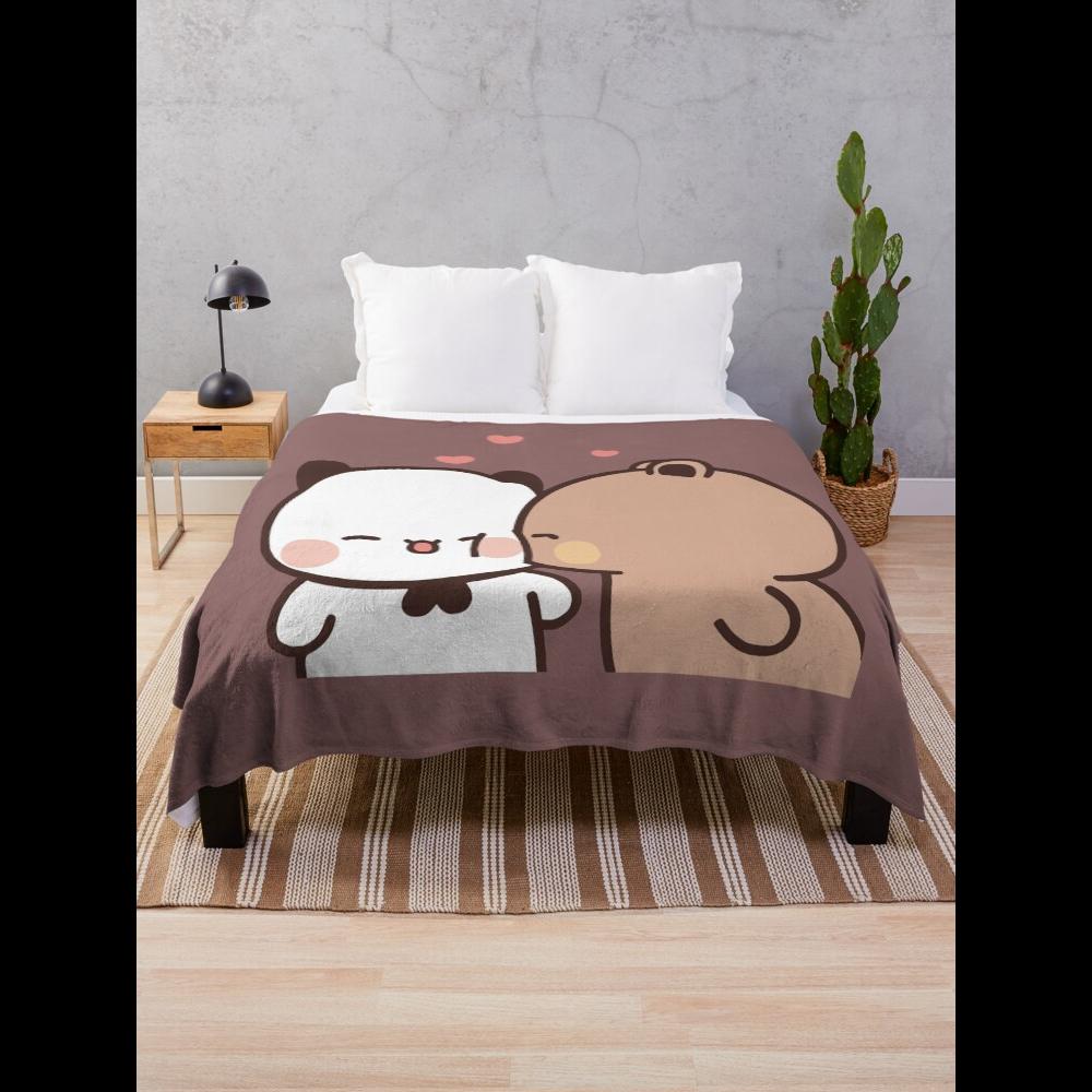 Home Textiles Throw - 두두 베어가 부부 판다에게 보내는 사랑의