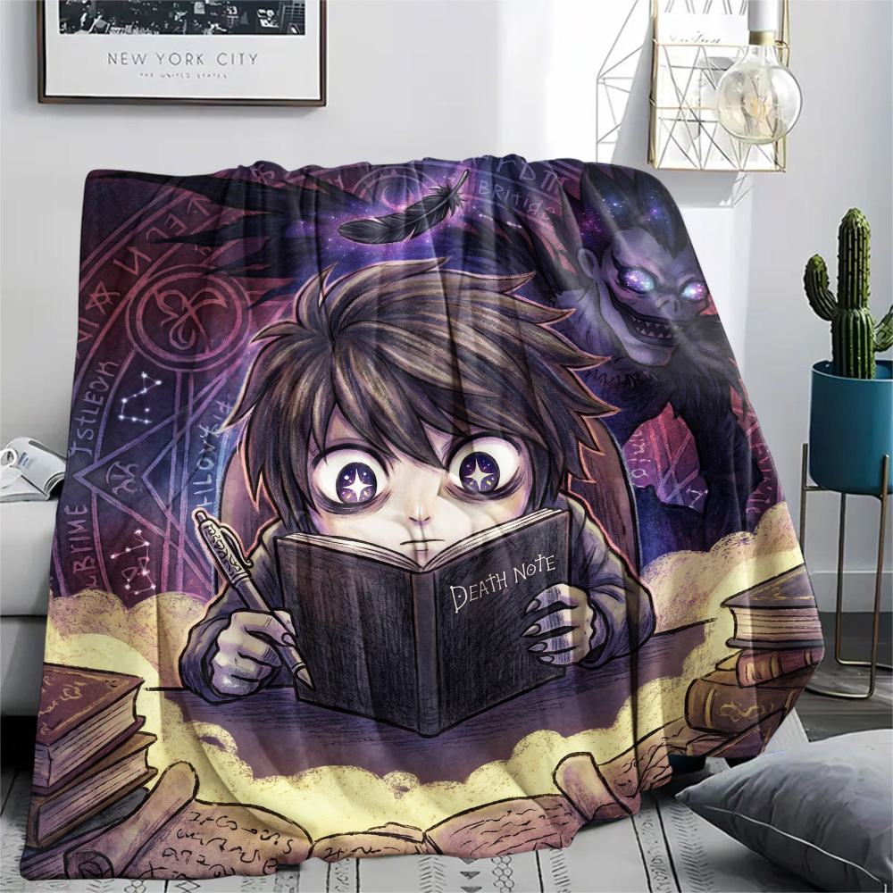 Home Textiles Notes - 데스노트 아늑한 플란넬 담요 따뜻한 프린트