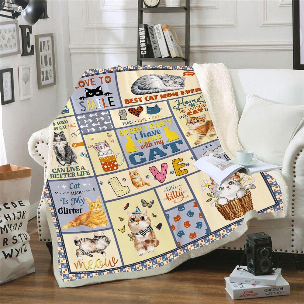 Home Textiles Throw - TRIKPTEY 고양이 담요 아늑한 고양이 테마