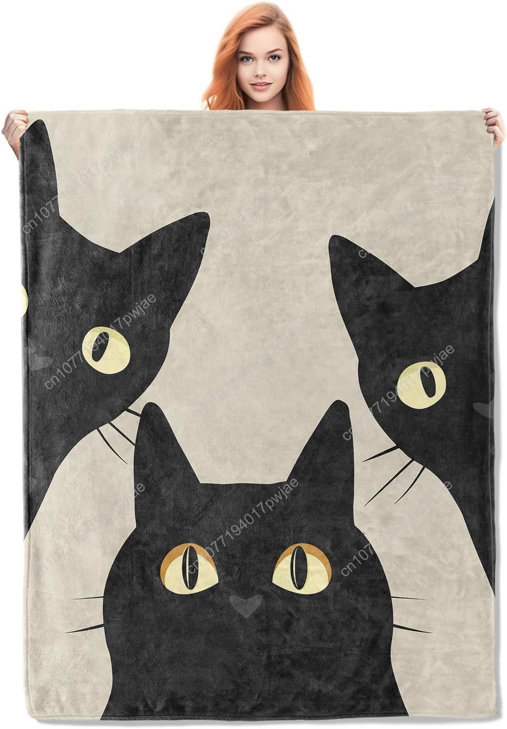 Home Textiles Throw - 여성 소녀들을 위한 재미있는 고양이 담요