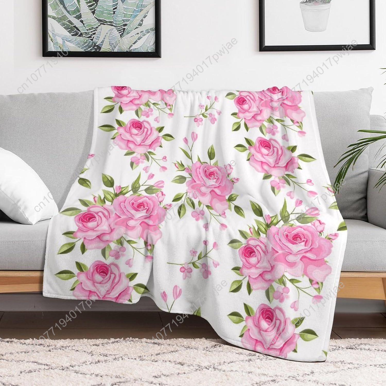 핑크 꽃무늬 담요 플로럴 데코 선물 여성 남성용 슈퍼  - Home Textiles Throw 리뷰 및 가격