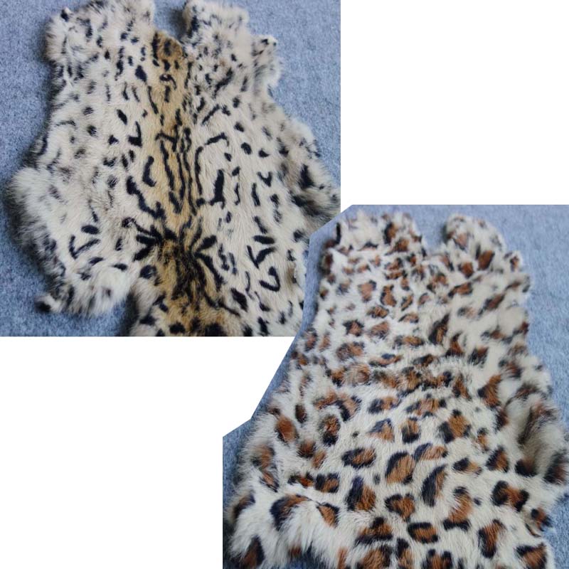 1pc 자연 진짜 토끼 모피 표범 인쇄 판매 전체 조각 - Home Textiles Sale 리뷰 및 가격