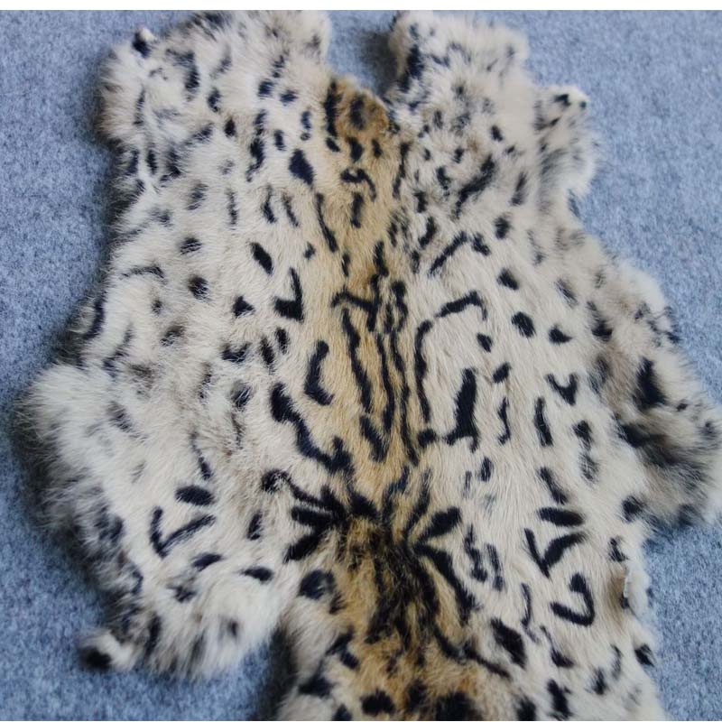 1pc 자연 진짜 토끼 모피 표범 인쇄 판매 전체 조각 - Home Textiles Sale 리뷰 및 가격