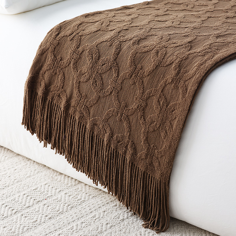 노르딕 니트 베드 러너 부드러운 직물 베드 플래그 &  - Home Textiles Throw 리뷰 및 가격
