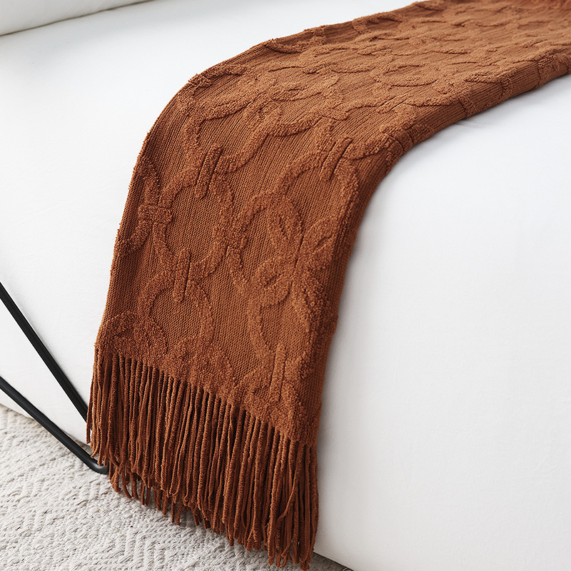 노르딕 니트 베드 러너 부드러운 직물 베드 플래그 &  - Home Textiles Throw 리뷰 및 가격