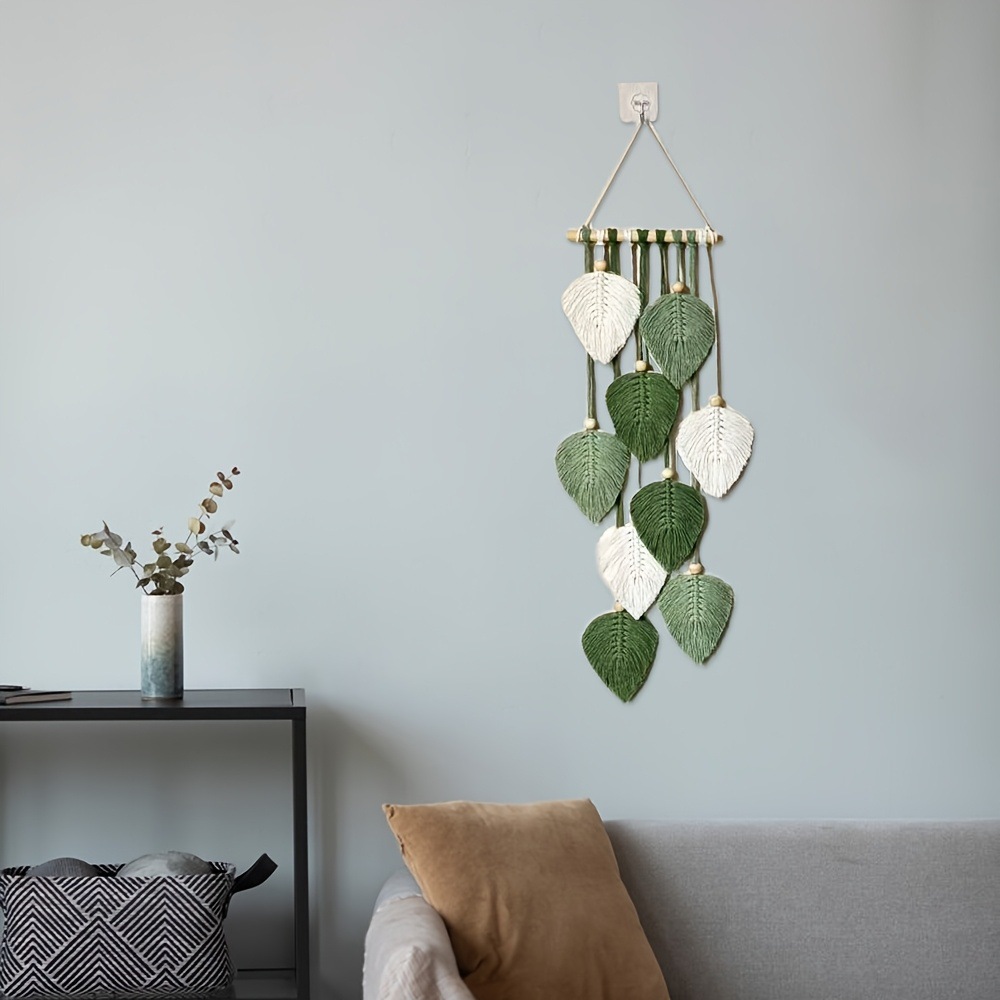 손으로 짠 잎사귀 벽걸이 태피스트리 침실 장식용 벽 예 - Home Textiles Europe 리뷰 및 가격