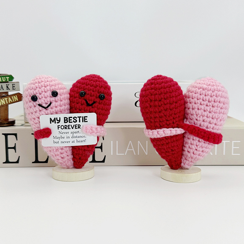 재미 있은 크로 셰 뜨개질 정서적 지원 심장 포옹 인형 - Home Textiles Europe 리뷰 및 가격