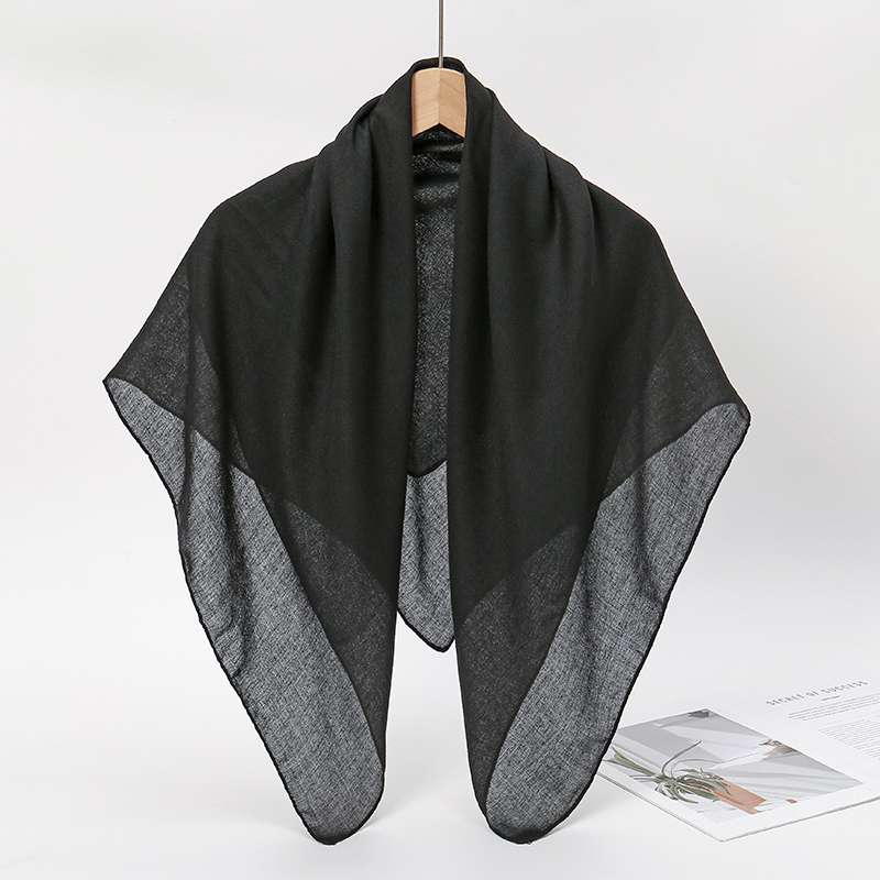 단색 코튼 리넨 90 스퀘어 스카프 머리띠, 무슬림 여 - Home Textiles Store 리뷰 및 가격