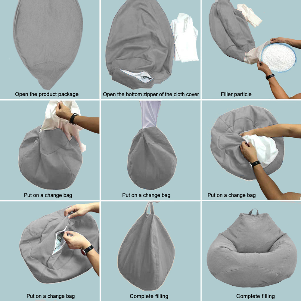 충전재 없는 게으른 소파 커버 의자, 성인 콩 가방 의 - Floor Cushion Pouf 리뷰 및 가격