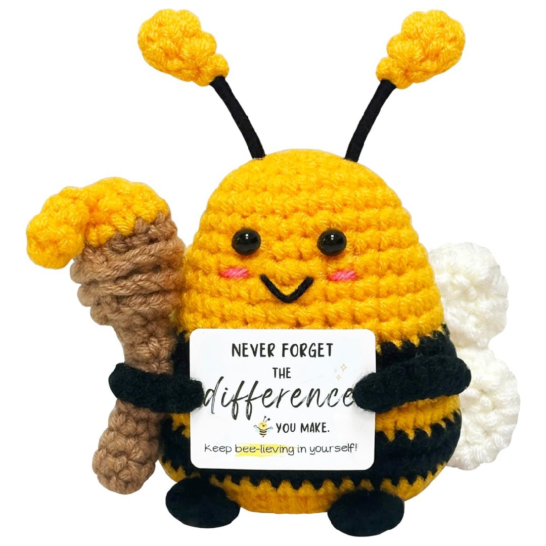 재미있는 크로셰 긍정 에너지 토치 꿀벌 인형 카드 포함 - Home Textiles Europe 리뷰 및 가격