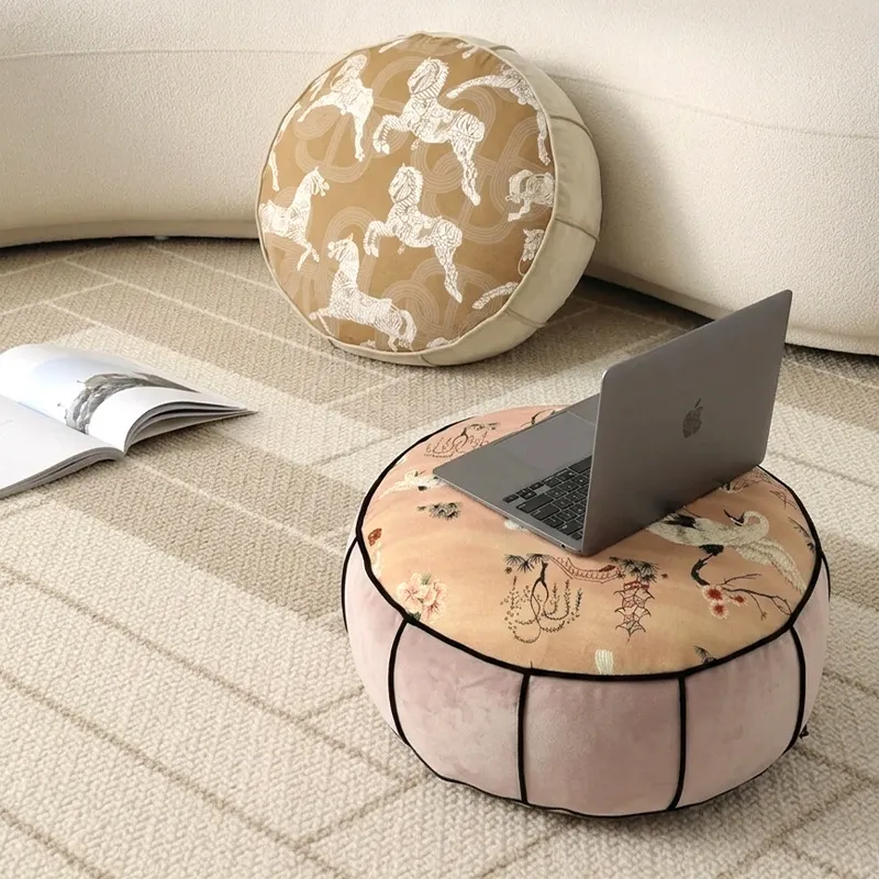 중국식 원형 바닥 푸프, 거실, 침실, 발코니, 베이  - Floor Cushion Pouf 리뷰 및 가격